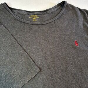 Polo Ralph Lauren Mens XXL Gray Heather Short Sleeve Crew T-Shirt Maroon Pony